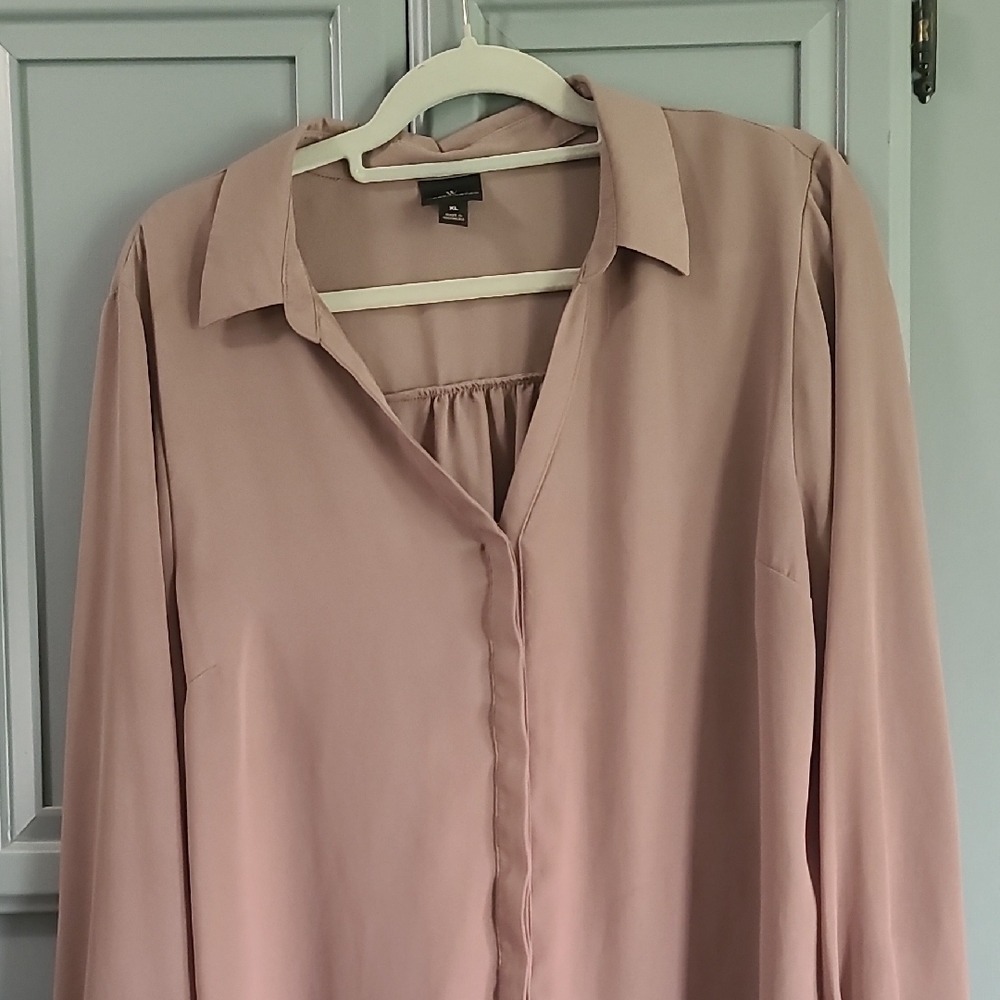 Worthington Brown Tan Relaxed Button Down Shirt